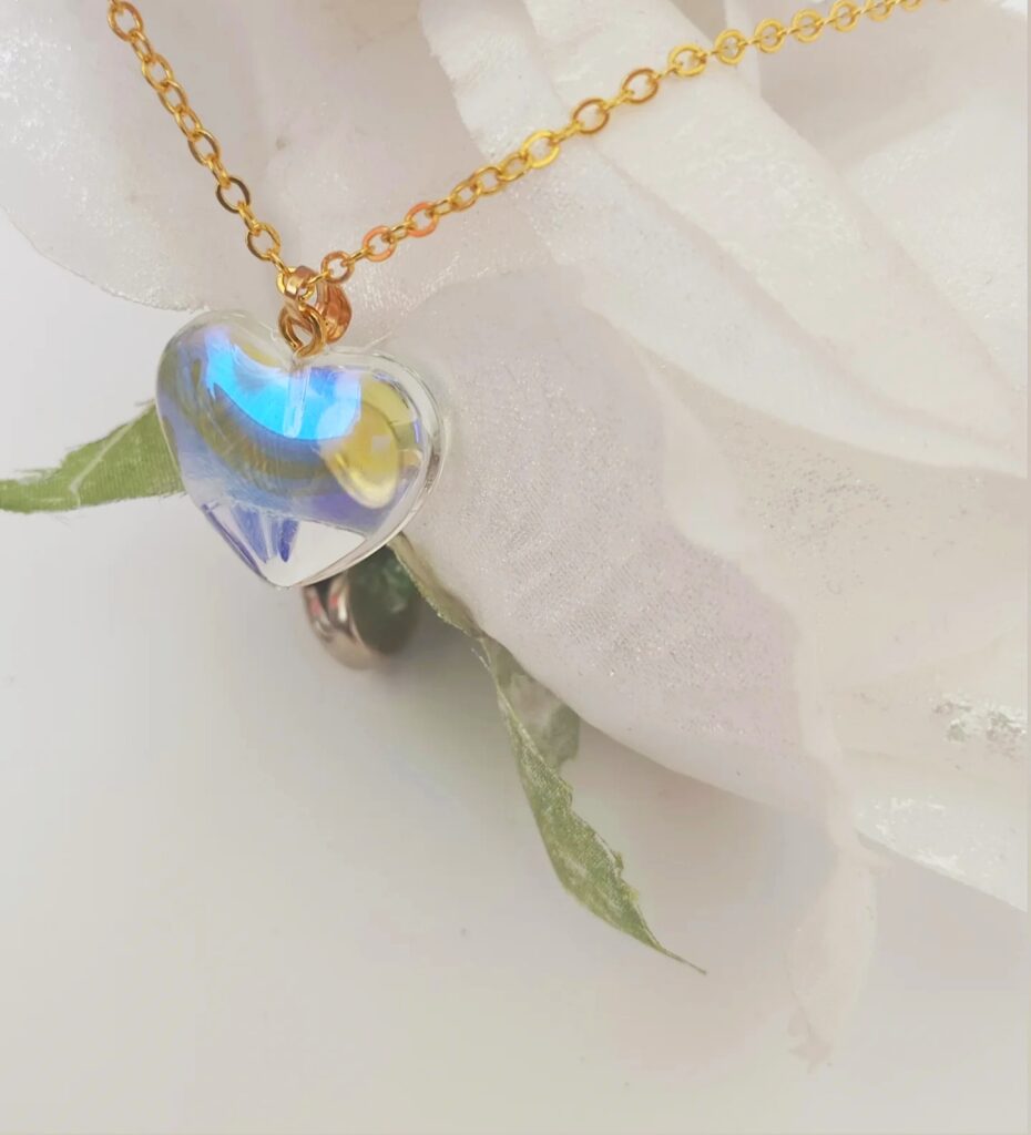 Opalescent Heart Of Glass Pendant